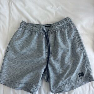 Jack Spade Gray Checkered Swim Board Shorts